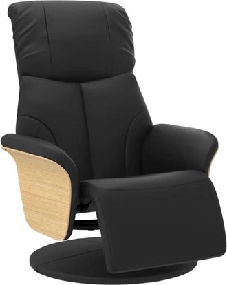 vidaXL Vidaxl - Sill&oacute;n Reclinable Con Reposapi&eacute;s Cuero Sint&eacute;tico Negro