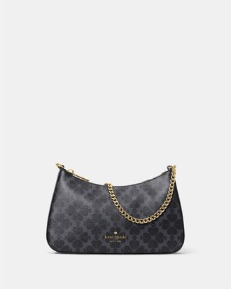 Kate Spade New York Womens Signature Flower Medium Convertible Crossbody - Black - One Size