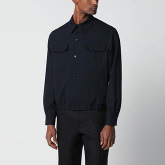 Lardini Blue wool shirt jacket