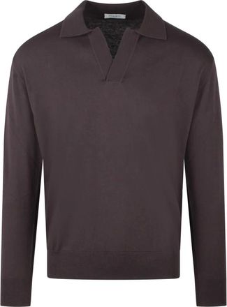 Paolo Pecora Polo in Cotone a Maglia Slim Fit - - Tops - Uomo - Marrone - S