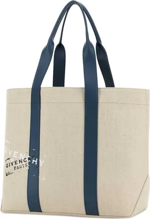 Givenchy Mens Paris Tote Beige Cotton Linen
