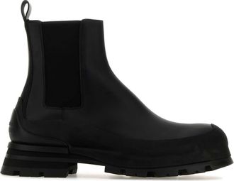 Alexander McQueen Alexander Mcqueen Black Leather Chelsea Wander Ankle Boots
