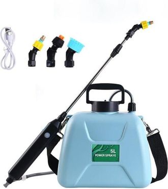OEM Regadera El&eacute;ctrica De Jard&iacute;n De 5 Litros, Bater&iacute;a De 2400 Mah, Hasta 60 Cm De Longitud, Para Pulverizar Y Limpiar Plantas De Jard&iacute;n - Azul