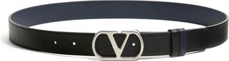 Valentino Garavani Black Logo Reversible Belt