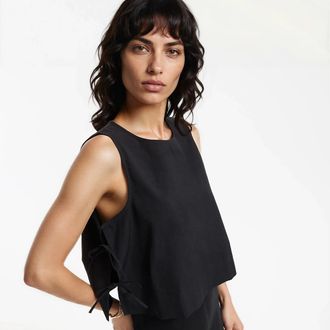 La Redoute Collections Mouwloze top met bandjes aan de zijkant