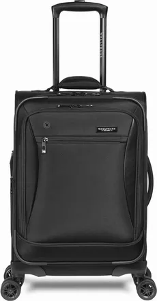 WALLYBAGS Solutions 20 Expandable Spinner Carry-On with Padded Electronics Pockets in Black at Nordstrom