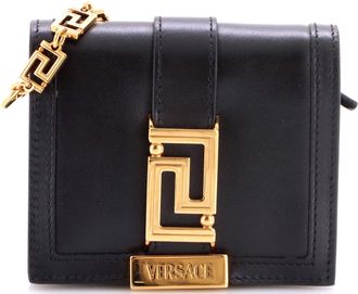 Versace Greca Goddess Wallet on Chain Leather Mini