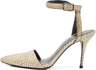 Alexander Wang Pumps in pelle di serpente con cinturino alla caviglia 100mm - Toni neutri