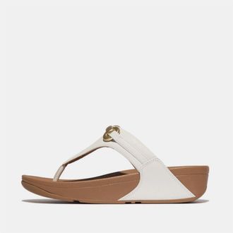 FitFlop Fitflop Womens Fit Flop Chunky Snaffle Leather Toe Post Sandals in White - Size UK 8