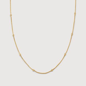 Monica Vinader Gold Beaded Rope Chain Necklace