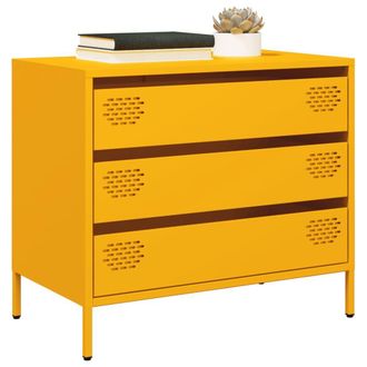 Berkfield Home Sideboard&not;Mustard Yellow 68x39x58.5 cm Cold-rolled Steel
