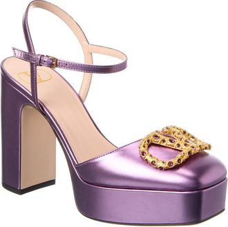 Valentino VLogo Leather Platform Pump