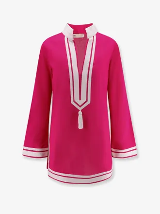 Tory Burch Vestito corto in cotone con profili in contrasto - TORY BURCH - gender_Woman