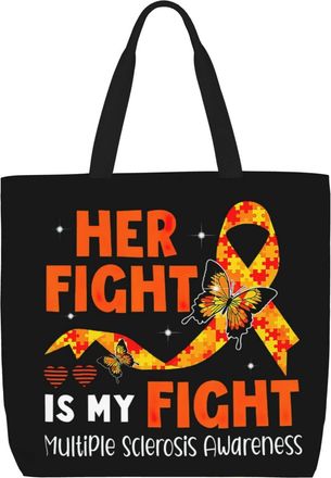Generic Women Handbag Multiple Sclerosis Ms Awareness Ladies Shopping Shoulder Bag Folding Reusable Ladies Purse, For Holiday, Work, Wedding, Daily, Birthday