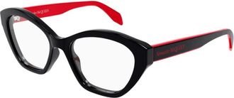Alexander McQueen Ladies Black Cat Eye Eyeglass Frames AM0360O 003