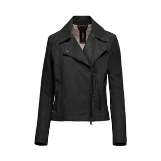 Bomboogie Tiss Leren Bikerjack - Dames - Leren en Su&egrave;de Jassen - Zwart - XL - Leer - Jassen