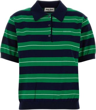 Miu Miu Embroidered Cotton Polo Shirt