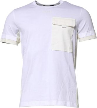 Dolce & Gabbana Wit Katoenen Zak T-shirt - Heren - T-shirts - Wit - M - Katoen - Tops
