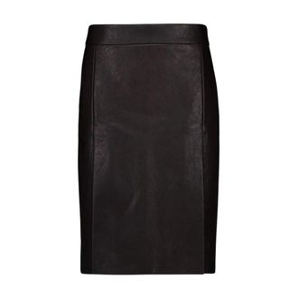 Ferragamo Leather Midi Skirt - female - Ferragamo - Leather Skirts - Brown - XS - Skirts