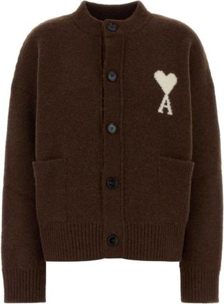 Ami De Coeur Cardigan - Dames - Vesten - Bruin - M - Wol - Truien & Vesten