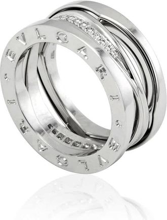 Bulgari B.Zero1 Design Legend 18k White Gold Ring, Brand Size 54