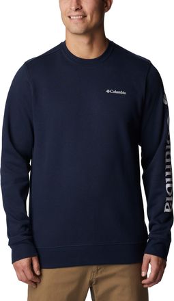 Columbia Mens Trek Crew Sweater, Collegiate Navy/CSC Sleeve Logo, L