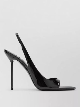 PARIS TEXAS glossy peep toe leather high heel pumps