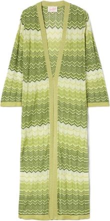 MC2 Saint Barth Tonia Lange Cardigan - Dames - Lange truien - Groen - M - Nylon - Truien & Vesten
