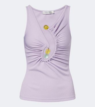 CHRISTOPHER ESBER Spiral Beach Glass ribbed-knit jersey top