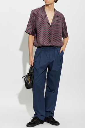 Balmain Silk Shirt, Mens, Burgundy