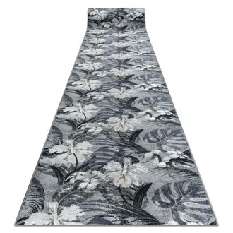 RugsX RugsX Anti-Slip Monstera Runner in Grey | Size: 100 cm x 500 cm