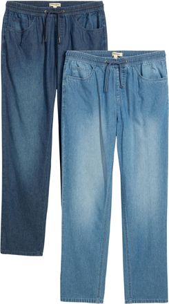 Bonprix Schlupfjeans BONPRIX, Herren, Gr. 48, N-Gr, blau denim, hellblau denim, Denim/Jeans, Obermaterial: 100% Baumwolle, klassisch, Jeans Schlupfjeans, klas