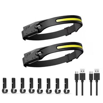 OEM Linterna Frontal Led Recargable Por Usb, Potente Linterna Frontal Led, Linterna Frontal Cob Impermeable Para Camping Con Modo De Sensor Sensible Para 