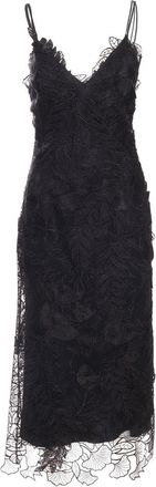 Alberta Ferretti Floral Embroidery Dress