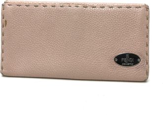 Fendi Selleria Pink Leather Long Wallet (Bi-Fold) (Pre-Owned)