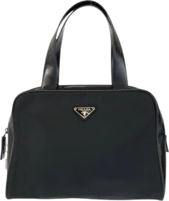 Prada Pre-owned Handbags, female, Black, Size: ONE SIZE Pre-owned Tessuto Nylon Handbag
