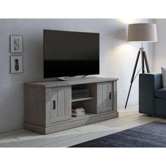 Dmora Mueble Para Tv Mesola, Un Estante, Apertura Corredera, 2 Puertas, 45x46x60h Cm Roble Gris