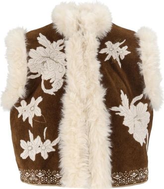 Forte_Forte Gilet Jaquard The Lotus - Jackets - Mujer - Marr&oacute;n - S