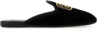 Miu Miu Slippers, female, Black, Size: 6 US Calfskin Leather Mules with Block Heel