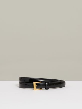 Reiss Black Thin Leather Belt, XL