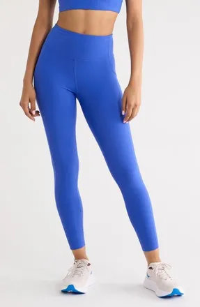 Zella Studio Luxe High Waist Pocket Leggings in Blue Dazzle at Nordstrom, Size Large