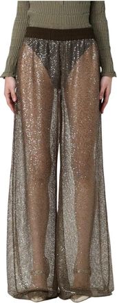 Pinko Swatch Pantalone - Dames - Wijde Broeken - Zwart - M - Nylon - Broeken