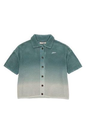 Honor The Gift Ombr&eacute; Open Stitch Button-Up Shirt in Green at Nordstrom Rack, Size Small
