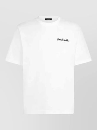 Dolce & Gabbana cotton logo embroidery t shirt regular fit