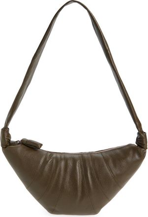 Christophe Lemaire Medium Croissant Leather Shoulder Bag in Dark Olive at Nordstrom