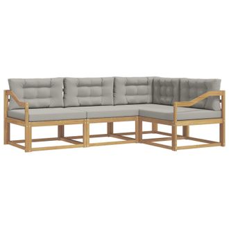 vidaXL Conjunto De Sof&aacute;s De Exterior 3 Pcs Blanco Y Gris Claro Vidaxl