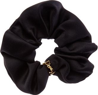 Saint Laurent Cassandre Silk Twill Scrunchie