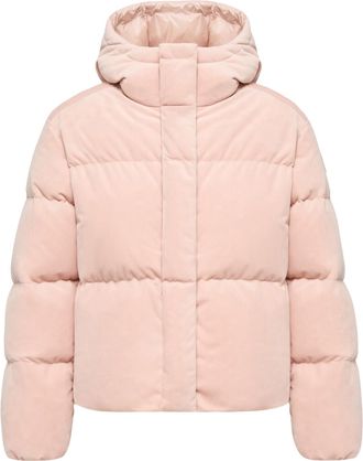 Moncler Moncler Enigme Hooded Chenille Short Down Jacket, Women, Pink, Size: 00