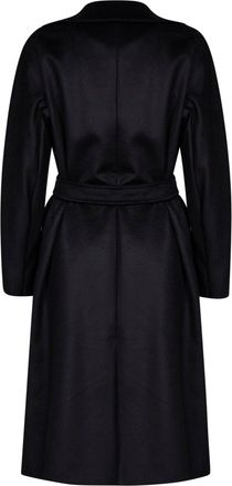 Max Mara Womens Wrap Coat Wkdresina Black Virgin Wool