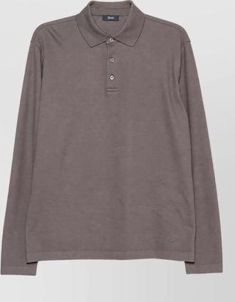 Herno cashmere cotton long-sleeve polo shirt